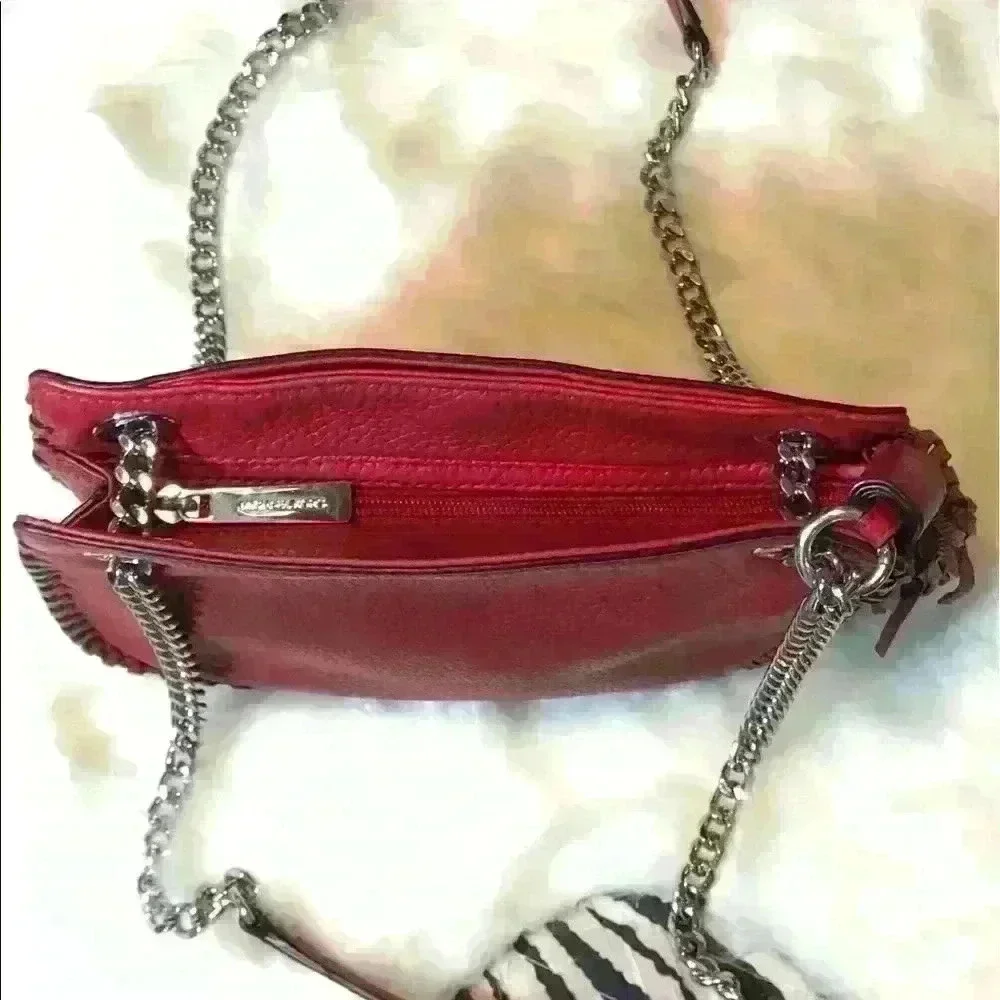 Michael Kors Red Chain Carry Small Leather Bag
